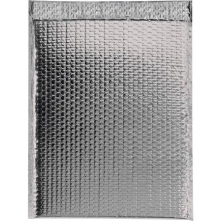 BOX PACKAGING Glamour Bubble Mailers, 13"W x 17-1/2"L, Silver, 100/Pack GBM1317S